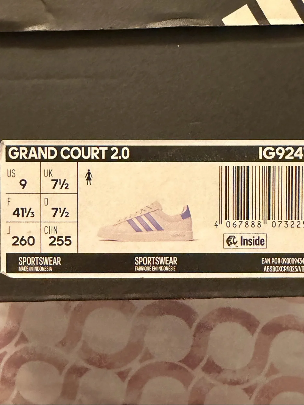 Adidas White Sneakers with Periwinkle Blue Stripes